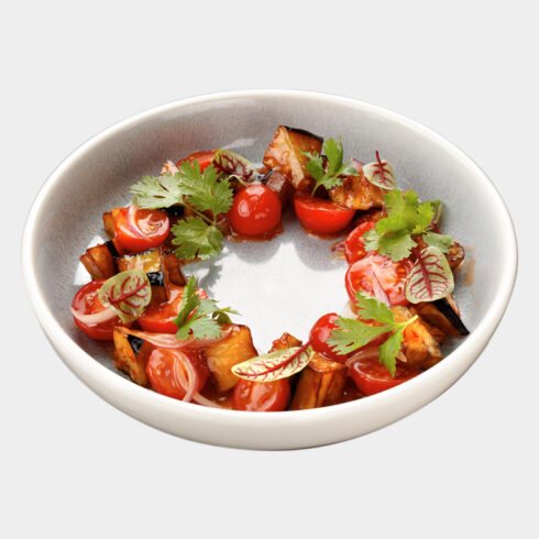 <b>Жареные баклажаны с томатами — 465 ₽</b> <em>(160 г.)</em>